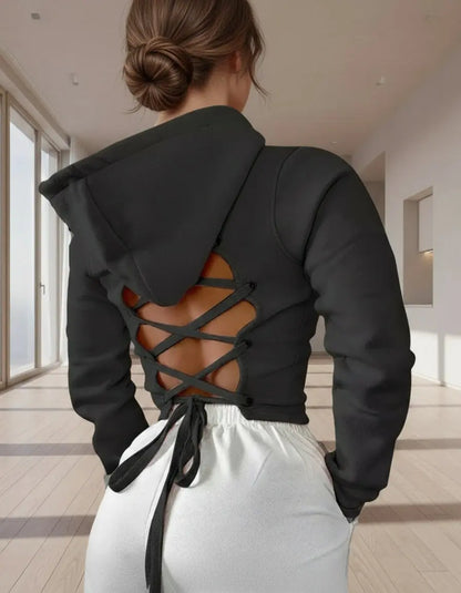 Sweat à capuche avec cordon de serrage dans le dos Zyra