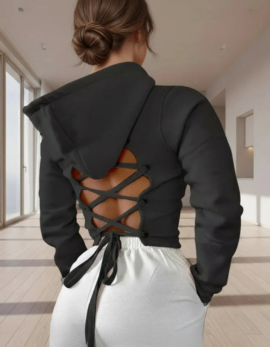 Sweat à capuche avec cordon de serrage dans le dos Zyra